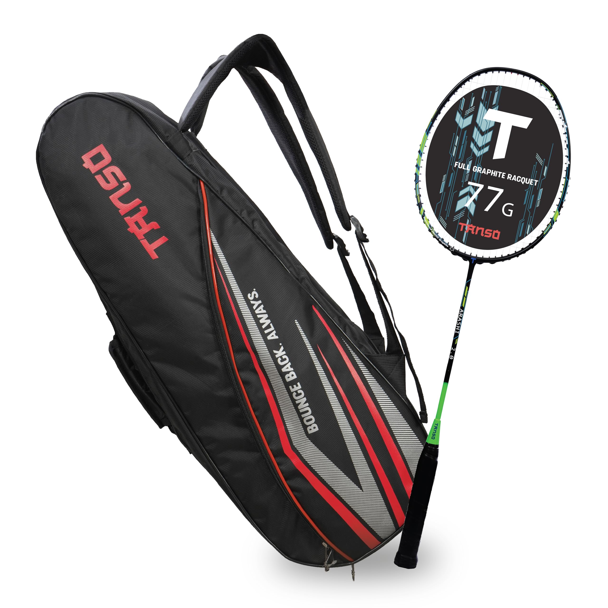 Tanso Arashi 2.0 Badminton Racket - Lightweight & Powerful -8