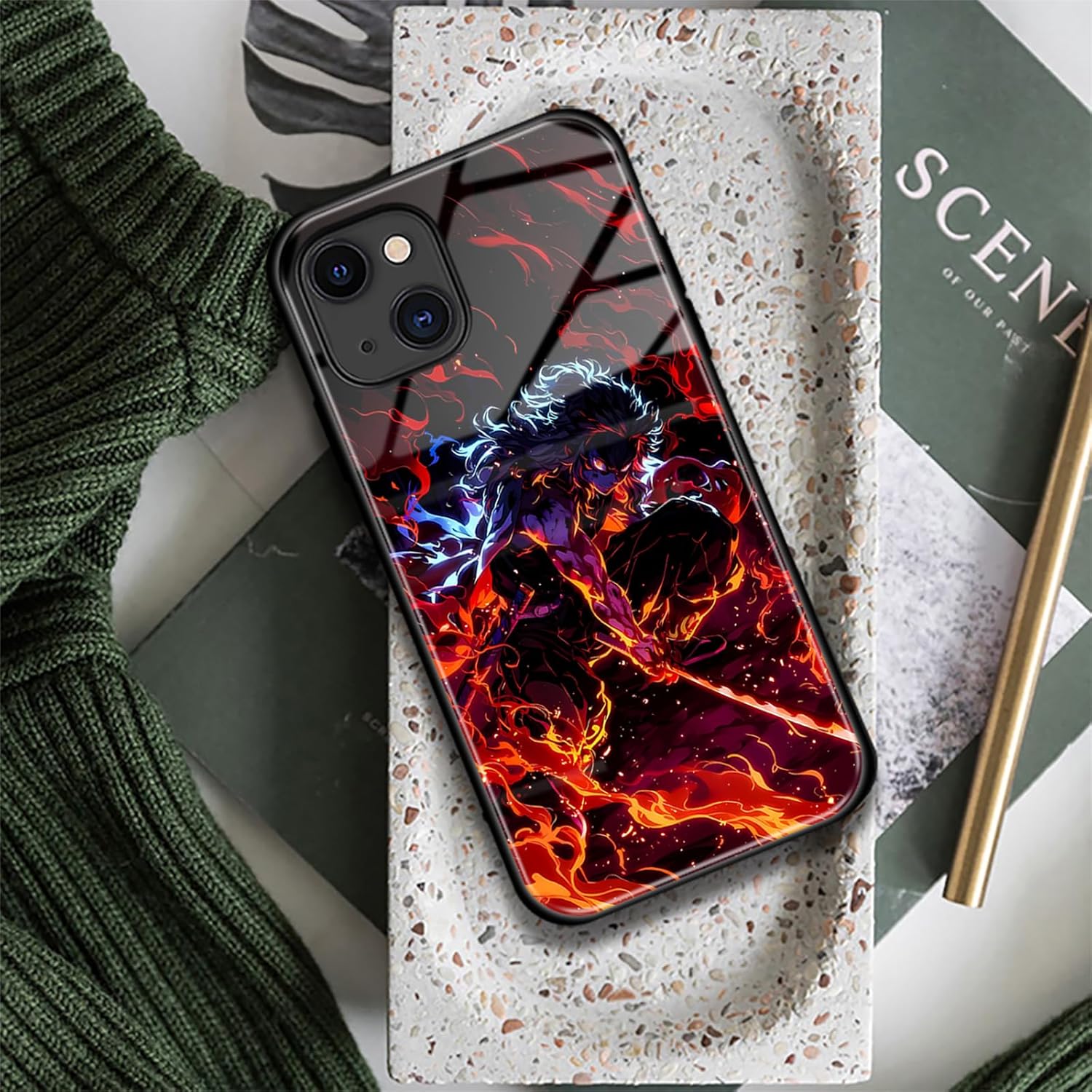 Unique Manga Case for iPhone 15 Aesthetic Anime Art Glossy Glass Silicone Shockproof Protective Cover Case Shell - Image 6