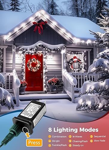 Miniatura 4 de Luces de Navidad C9 para exteriores, 114 pies, 150 luces LED C9 con temporizador y 8 modos de luz, impermeables, de grado comercial, conectables,
