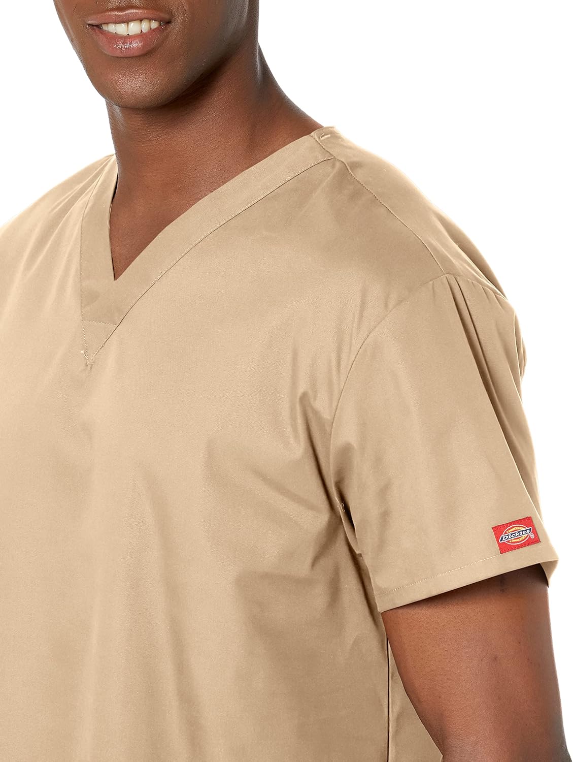 Dickies EDS Signature Scrubs for Women and Scrubs for Men, Unisex One Pocket V-Neck Top in Soft Brushed Poplin 83706 - Image 3
