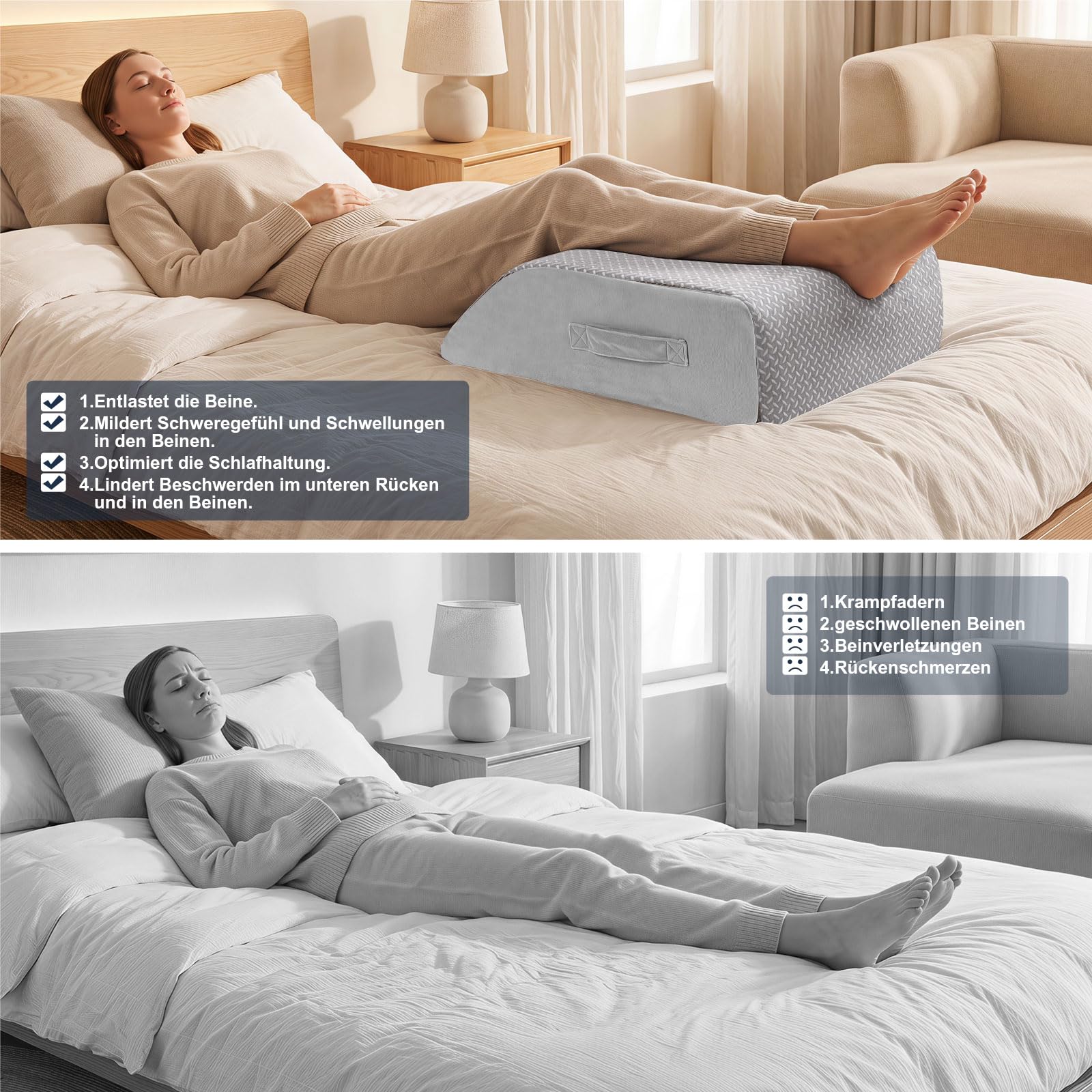 Masthome Coussin Surelevateur Jambes, Oreiller Ergonomique Mousse à Mémoire
