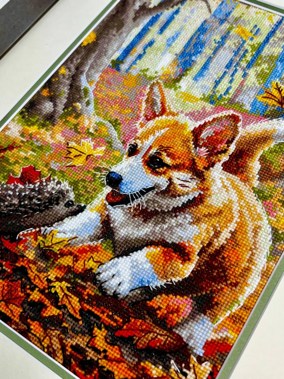 RIOLIS - Incontro nella foresta 2303, Cane Punto croce 21x30cm, Punto croce kit da ricamare, Disegni da ricamare, Embroidery kit, Animali Kit ricamo punto croce