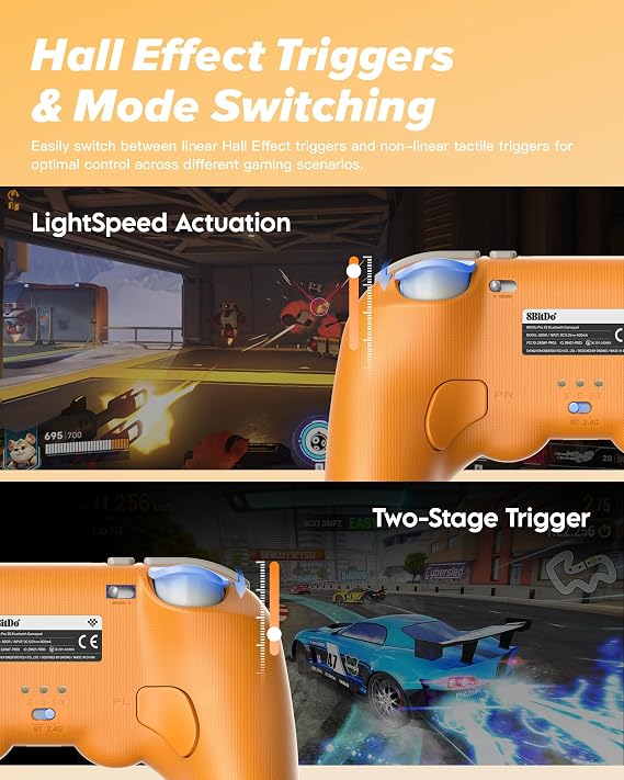 8bitdo Pro 3 Bluetooth Controller with TMR Joysticks, Interchangeable ABXY Buttons, Pro Backbuttons, Charging Station, Hall Effect Triggers for Switch/Switch 2, Windows, Apple, SteamOS, Android