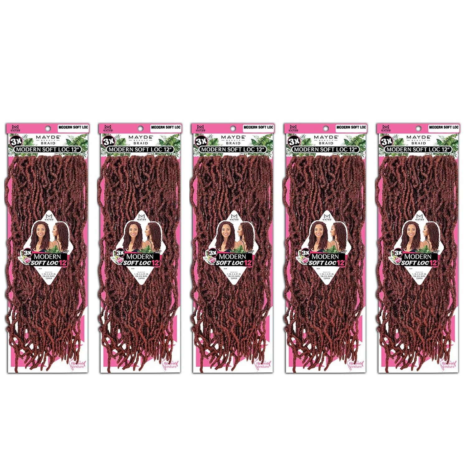Mayde Beauty Crochet Braids 3X MODERN SOFT LOC 12" (5-Pack, 4)