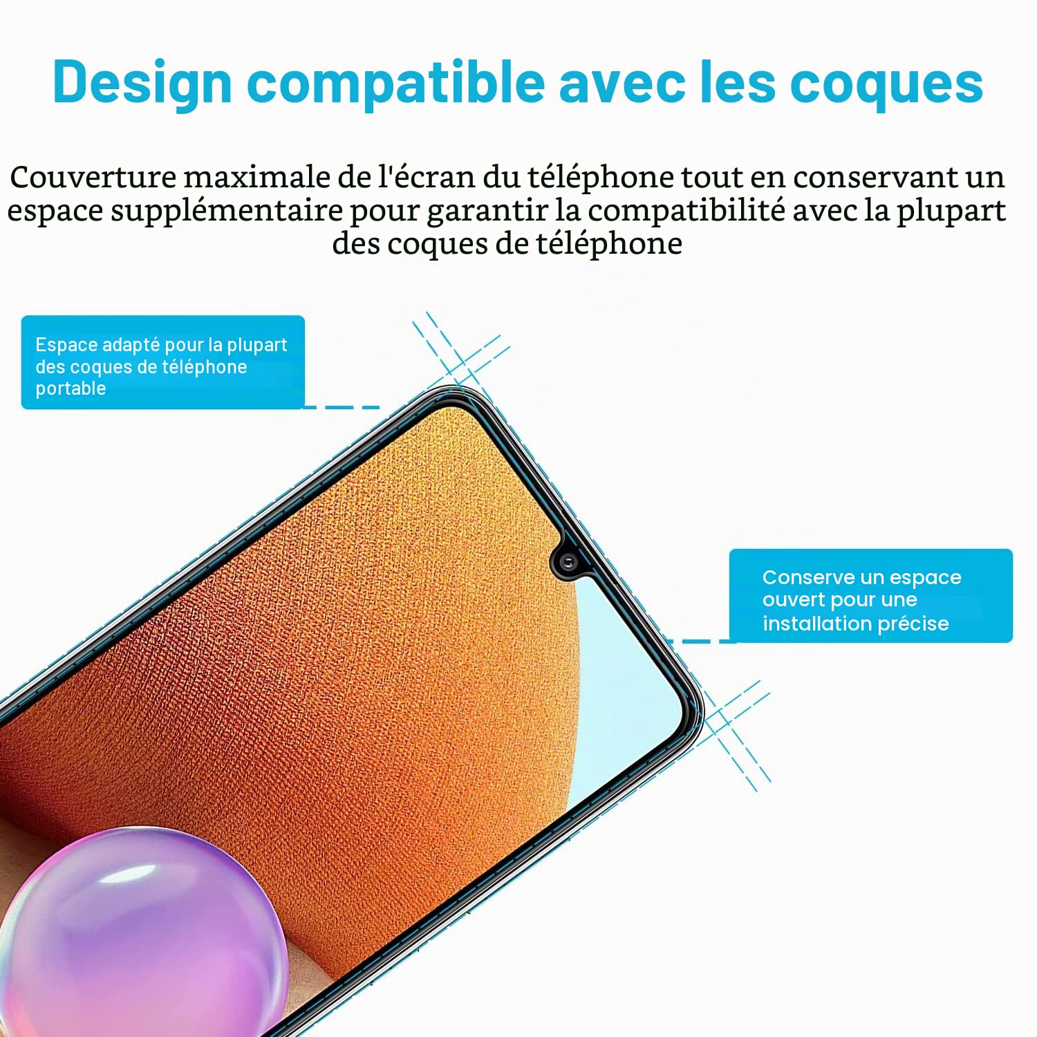 Didisky Lot de 2 Protecteur Verre Trempé pour Samsung Galaxy A32 4G, Film Protection écran, dureté 9H, Pas de Bulles, Haute définition