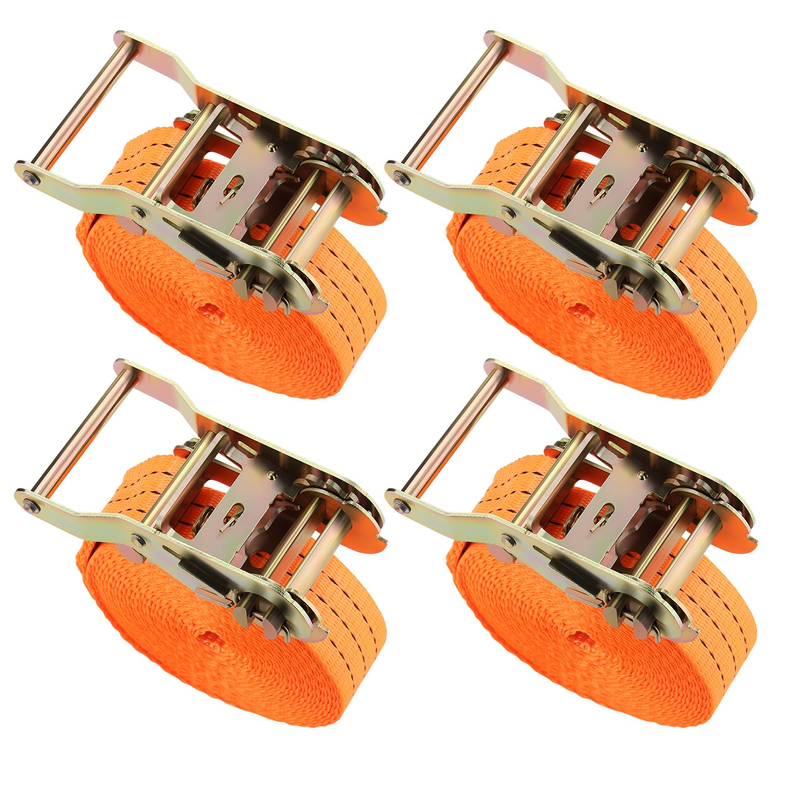 Lot de 4 sangles à cliquet très résistantes, 6 m de long, 38 mm de large, boucle à came sans fin, capacité de charge de 2 000 kg, sangles de tension réglables pour motos, remorques, kayak