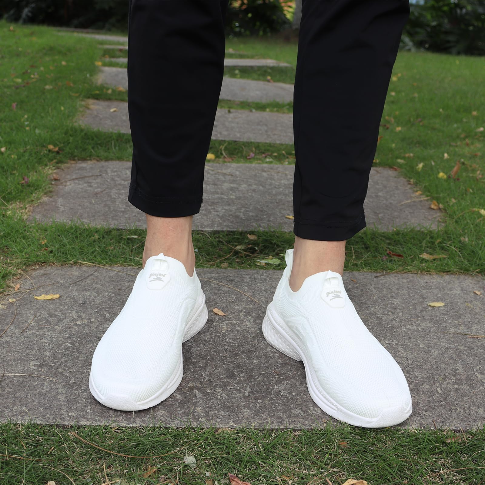 Giniros Schuhe Herren Sneaker Ohne Schnuersenkel Slip-on Schuhe Mesh Atmungsaktiv Leicht Laufschuhe Casual Sportschuhe Bequem Turnschuhe Leichtgewichts Outdoor Joggingschuhe