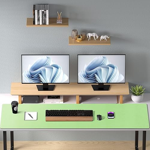 Miniatura 164 de Aothia Protector de escritorio de cuero, alfombrilla para mouse, alfombrilla de escritorio de oficina, antideslizante, de piel sintética, Agua,Azul