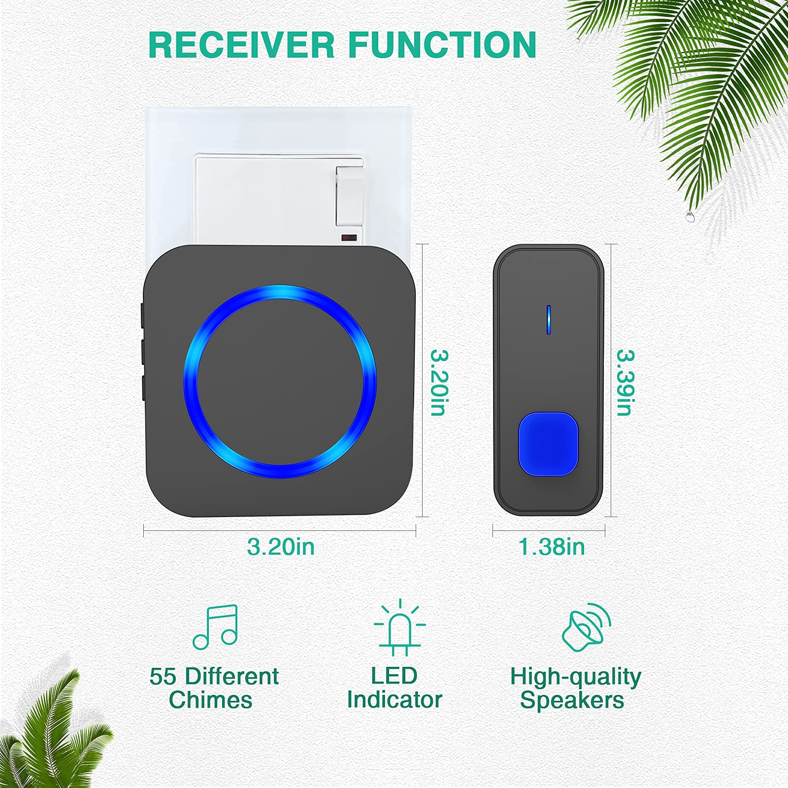 Buy Doorbell with Door Sign, Waterproof Wireless Door Bell Cordless