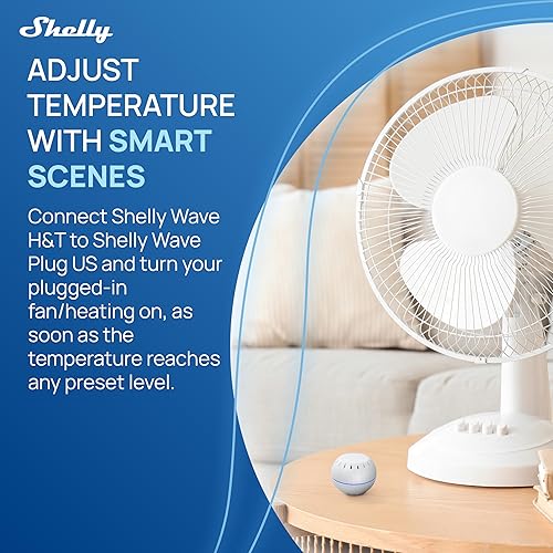 Miniatura 5 de Shelly Wave H&T US White US LR, Z-Wave - Monitor inteligente de temperatura y humedad de largo alcance, compatible con Alexa, Google Home,