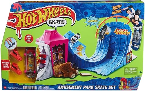 Hot Wheels Skate Amusement Park - Juego de patinaje con 1 diapasón exclusivo de Tony Hawk y 1 par de zapatos de patinaje, sonidos activados por disponible en Yaxa Colombia
