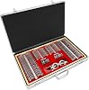 Set de Estuche de Anillo de Optometría 266 Pzs, Caja de Aluminio con Marco de Prueba con Lentes Oftálmicas de Borde Metálico Set de Lentes de Prueba Ópticos con Marco de Prueba de Optometría y Cilindros Cruzados 1