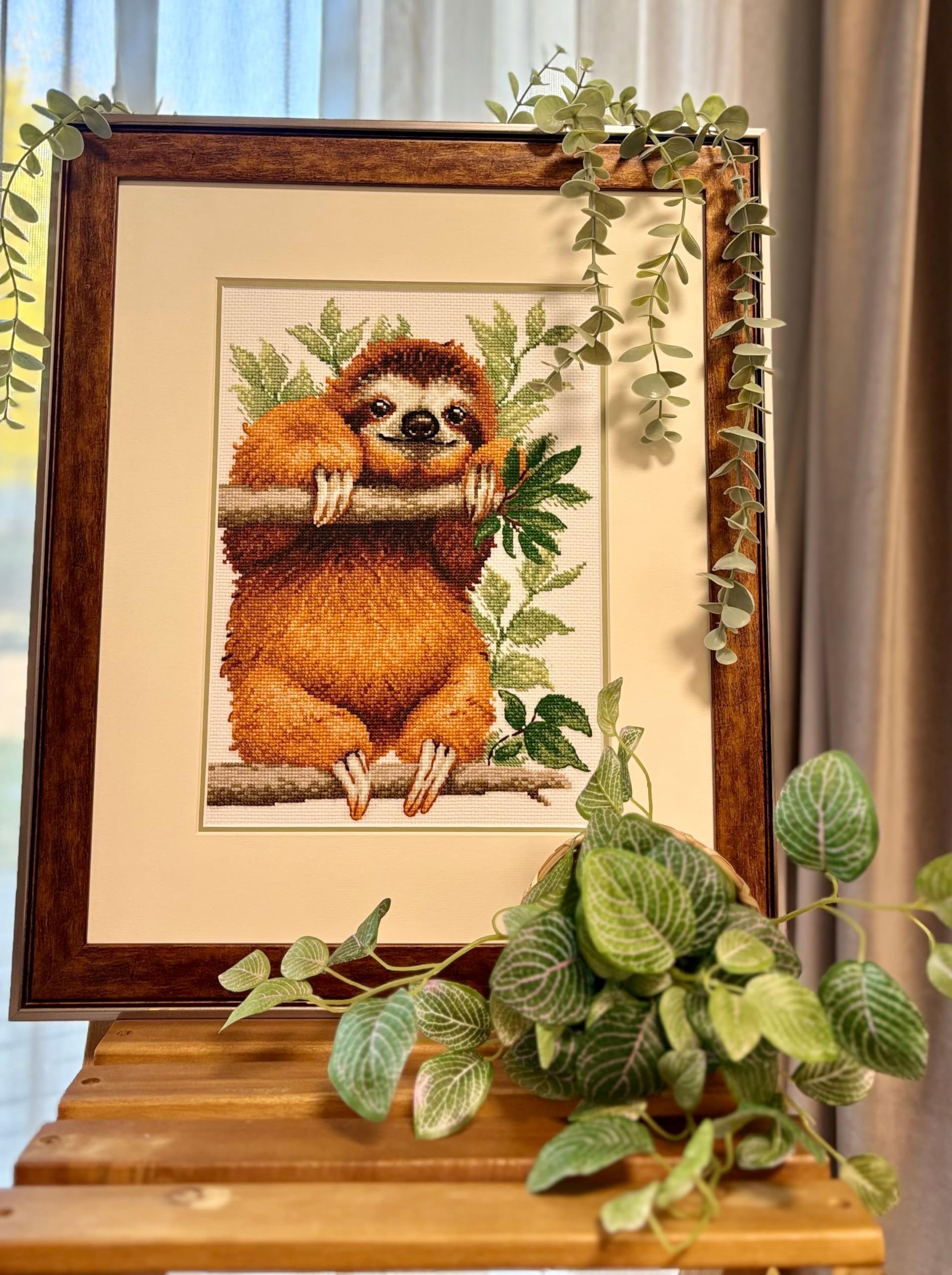 RIOLIS - Bradipo 2213, Punto croce 21x30cm, Punto croce kit da ricamare, Disegni da ricamare, Embroidery kit, Set punto croce, Kit ricamo punto croce
