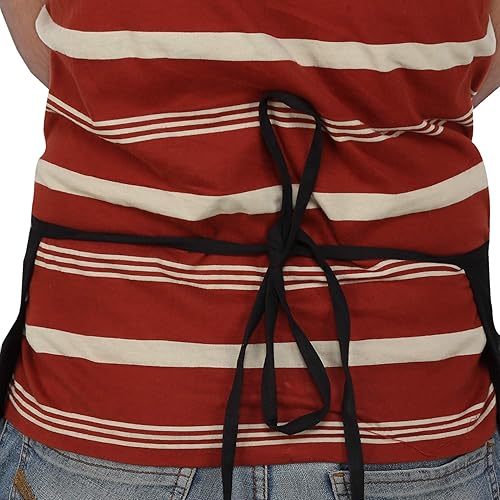 Miniatura 4 de RAJRANG - Delantal de camarera de algodón puro con 3 bolsillos