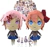2pcs Doki Doki Literature Club Plush, 8.5Cute Ddlc Natsuki Plush and Sayori Plush Ddlc with 52pcs Stickers Soft Sutuffed Anime Game Characters Dolls for Fans Natsuki & sayori