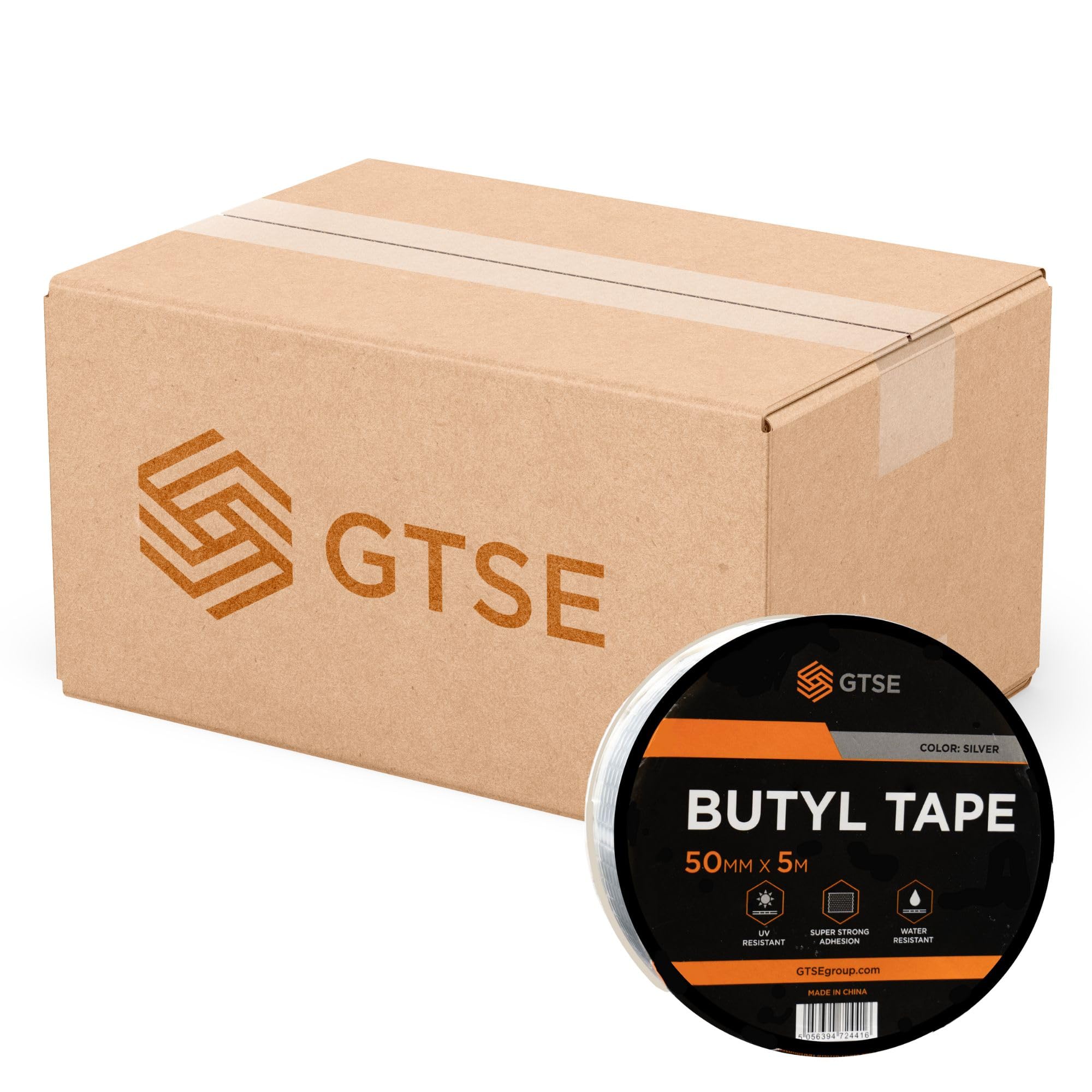 GTSE 3 Rolls Butyl Aluminium Foil Tape, 50mm x 5m – Waterproof Tape for Leaks, Roof Sealant, and Outdoor Repairs – Durable, Weatherproof, and Leak-Proof Solution