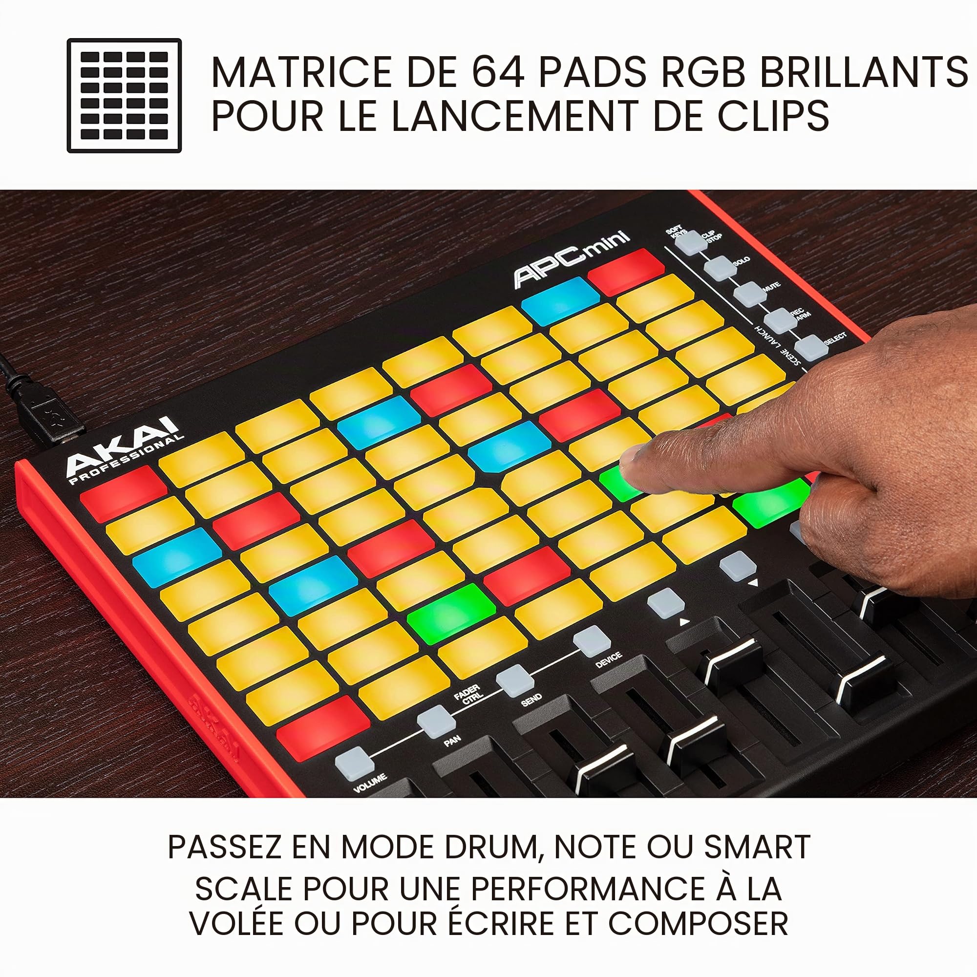 Akai APC Mini MK2 professionnel - Contrôleur MIDI USB pour lancer des clips & Professional LPK25 - Clavier MIDI USB avec 25 touches synthé réactives pour Mac et PC, arpégiateur et logiciel