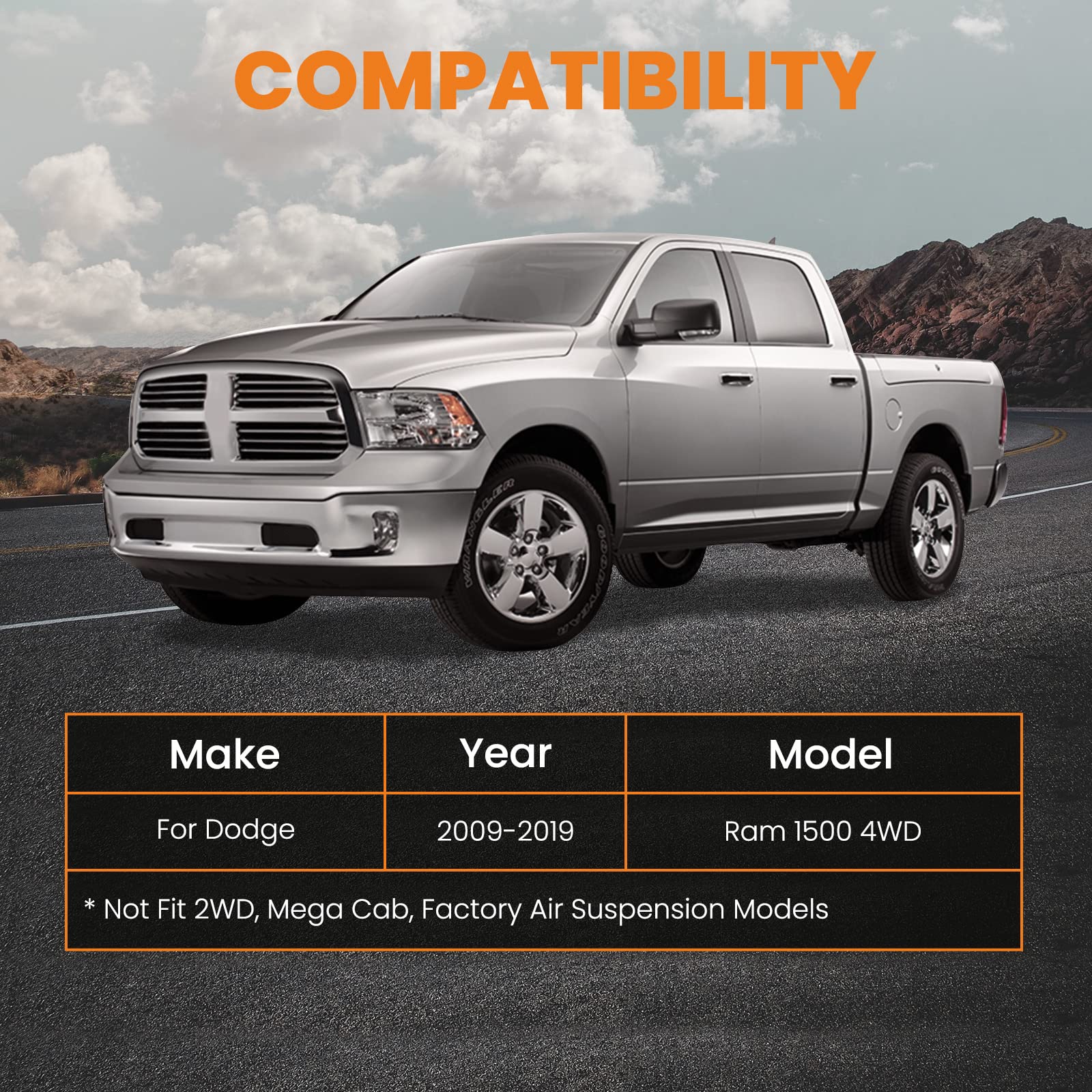 maXpeedingrods Kit di sollevamento livello anteriore + dietro per Dodge Ram 1500 4WD 2009-2019