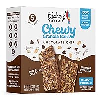 Vista 1 de Blake's Seed Based Barras de granola masticables, con chispas de chocolate (5 unidades), veganas, sin gluten, sin nueces y sin lácteos, aperitivos