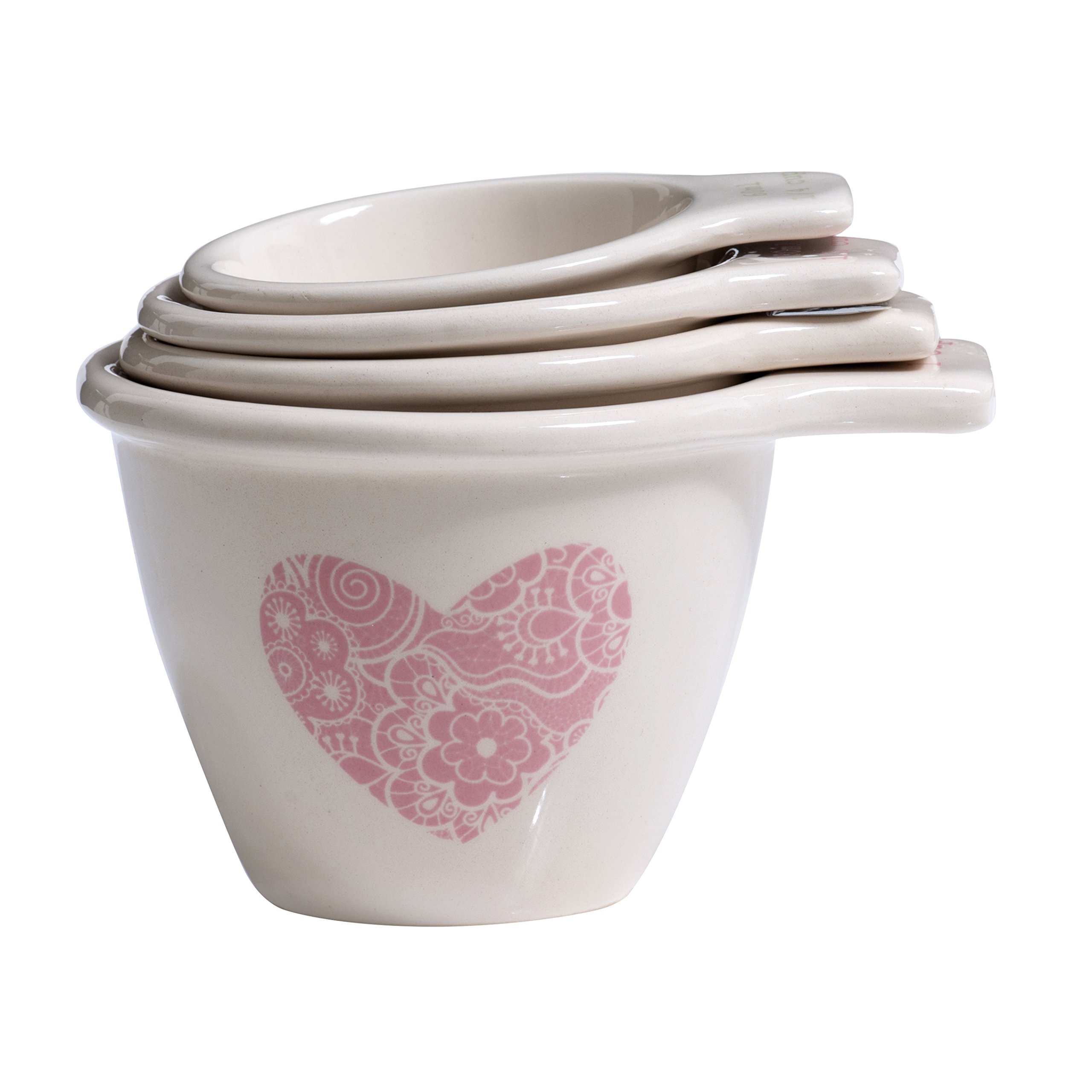Premier Housewares Dolomite Lola Measuring Cups, Cream, Set of 4, Pastel Pink, Pastel Blue, Pastel Yellow, Pastel Green - Image 2