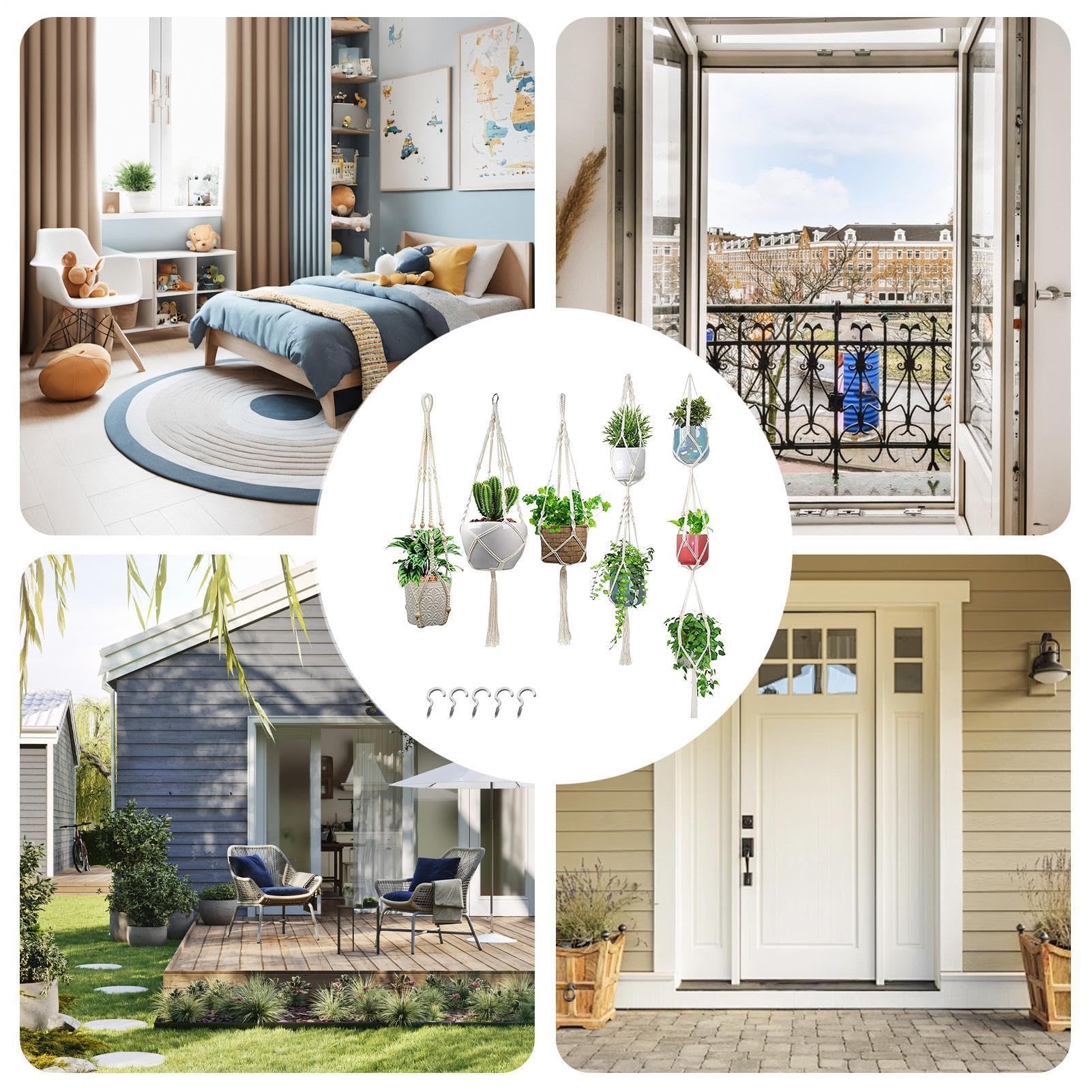 Makramee Pflanzenaufhänger Makramee Blumenampel Gewebter Korb Boho-Stil