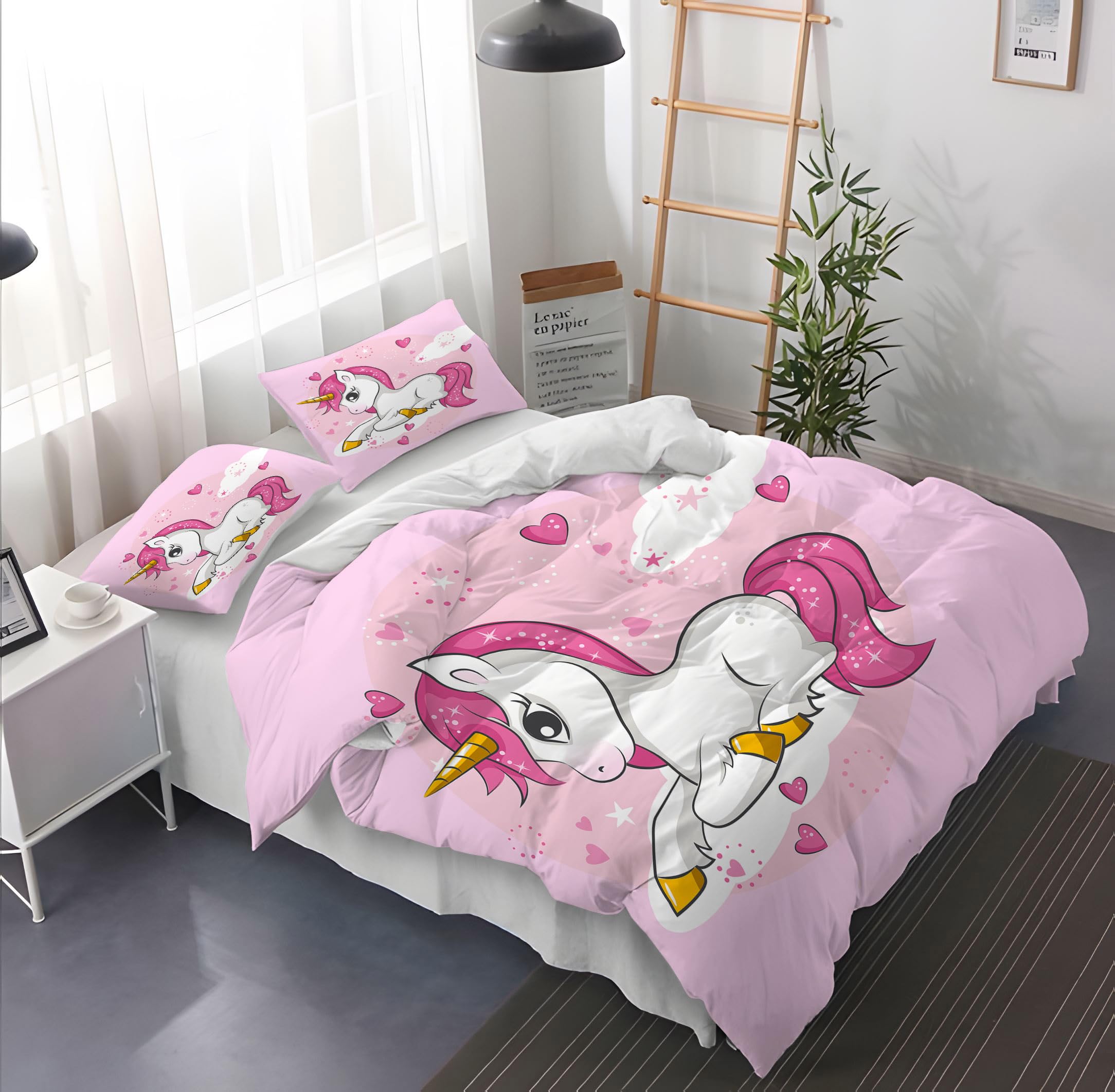 Tende Cameretta Bambini Set Di Biancheria Da Letto Con Unicorno