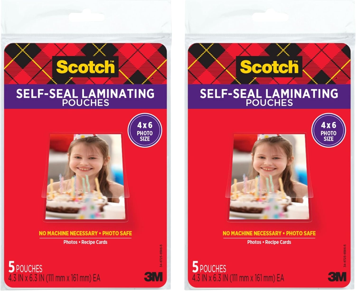 Scotch Self-Sealing Laminating Pouches, Photo Size (4-3/8″ x 6-3/8″), Glossy, 10-Pack (2 Packs of 5)