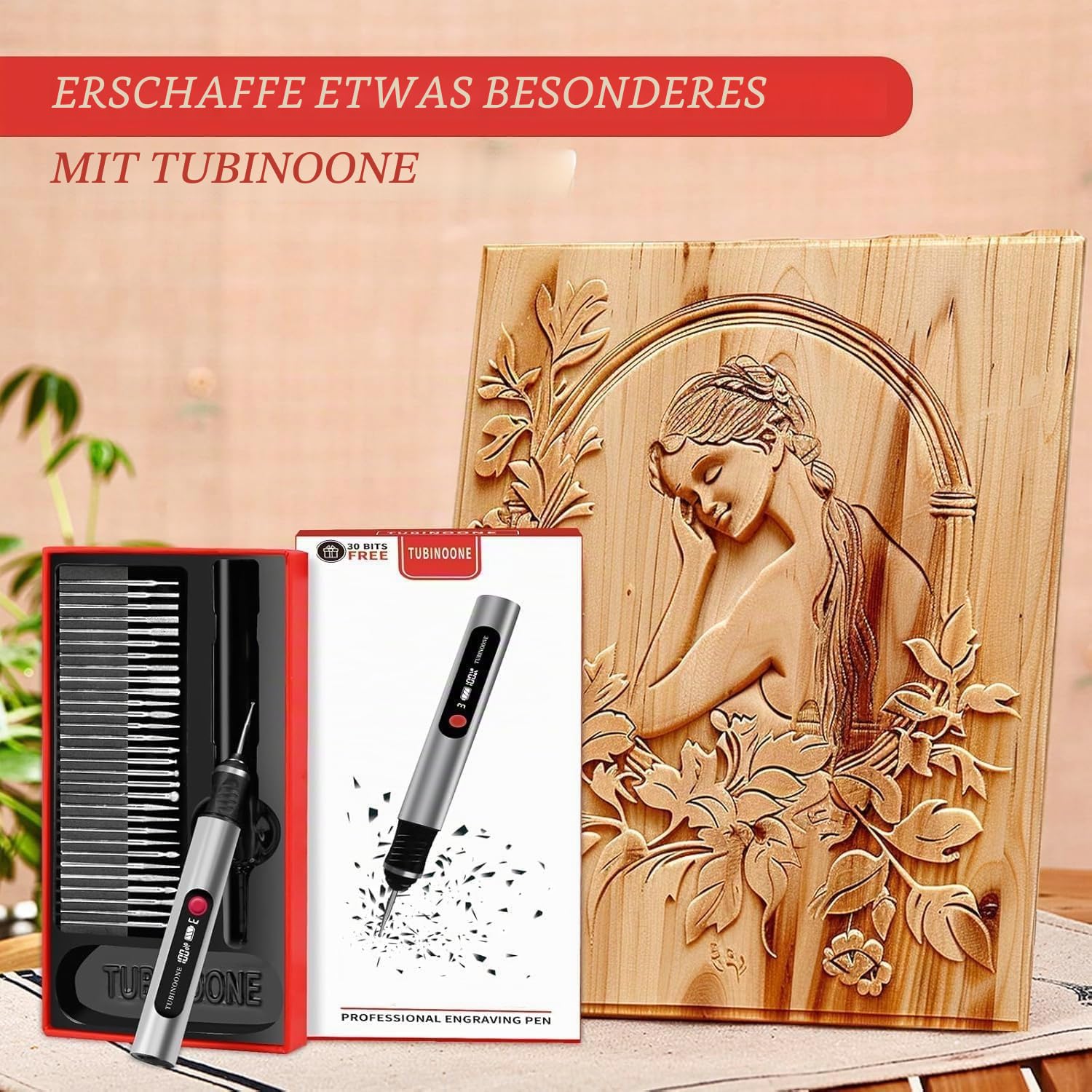 Gravierstift, ultimatives schnurloses tragbares Werkzeug für Künstler und Heimwerker – Gravieren Sie über 50 Oberflächen – Anfängerfreundlich – wiederaufladbar – Gratis 30 Bits & Mastery
