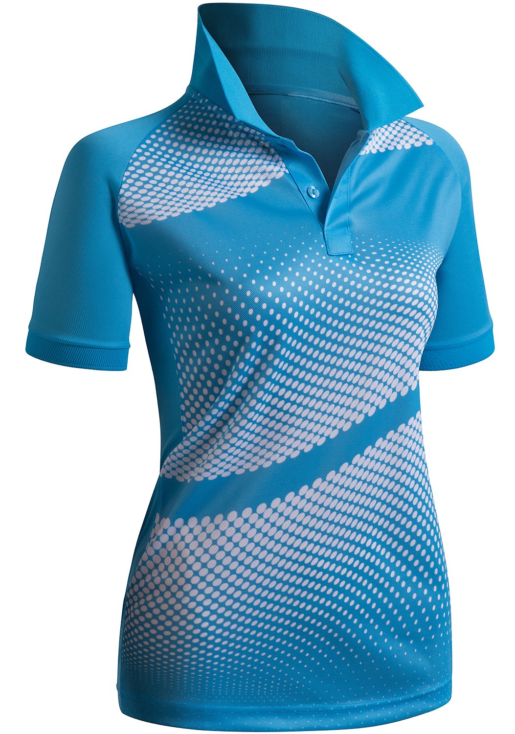 CLOVERYWomen's Active Wear Short Sleeve Shirt - blue - Medium