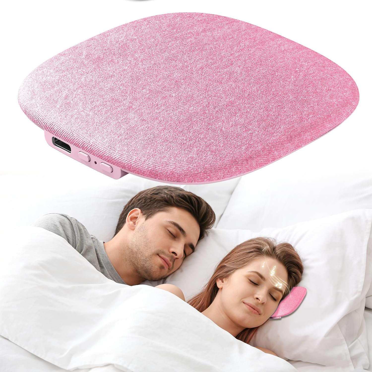 Pillow Speaker for Sleeping,Mini Bluetooth Under Pillow Speakers with White Noise & Timer, Wireless Sleep Aid with Stereo Bass Private Sleep Headphones for Side Sleepers-Light Green