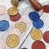 Vista 6 de 50 calcomanías adhesivas de sello de cera con letra M rosa, hechas a mano, sin necesidad de sellar, rasgar y usar calcomanías de cera