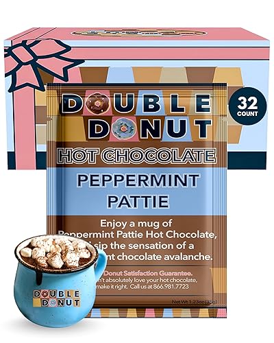 Double Donut Flavored Hot Chocolate Packets, Peppermint Pattie, Peppermint Hot