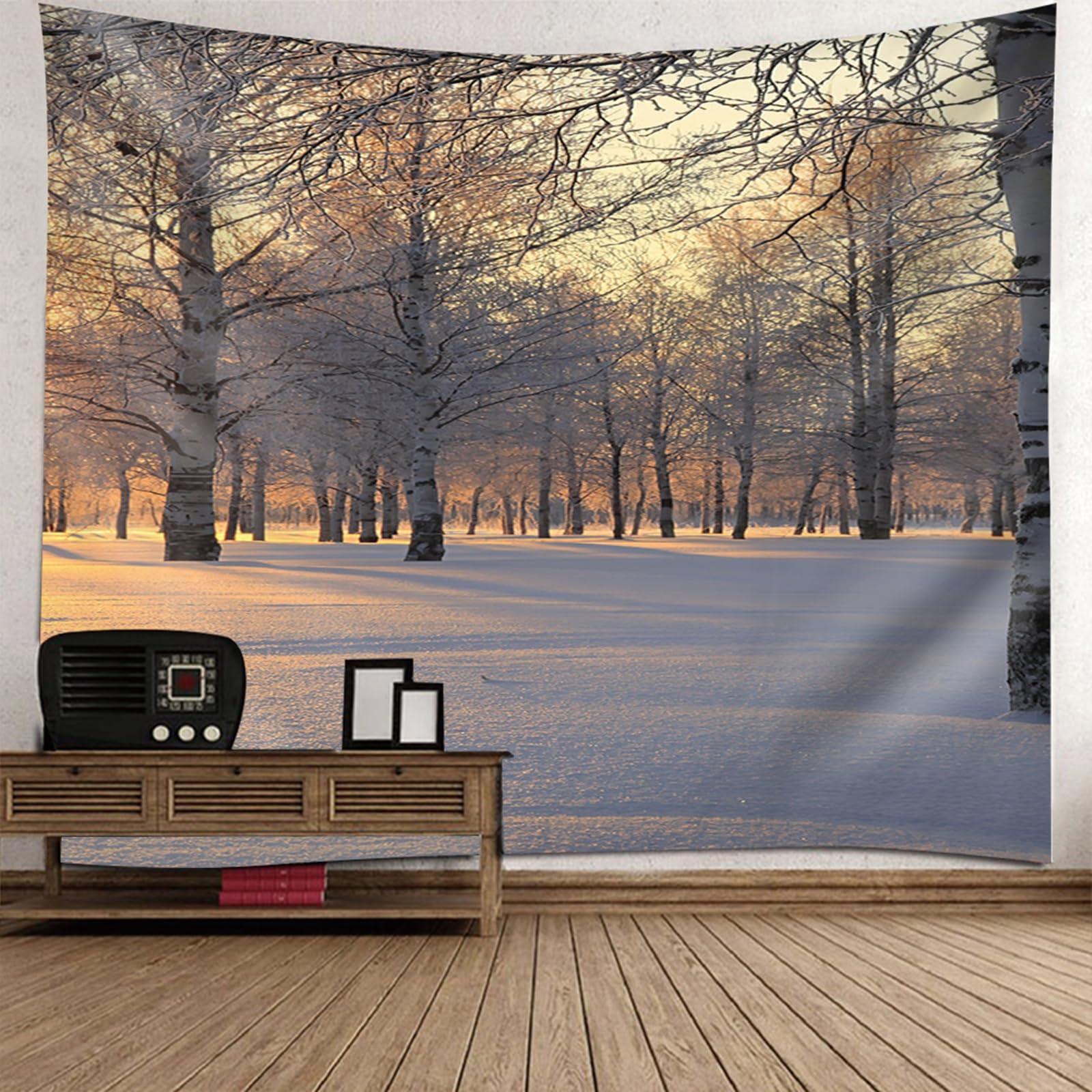 Tenture paysage de neige cache misère mural déco chambre moderne
