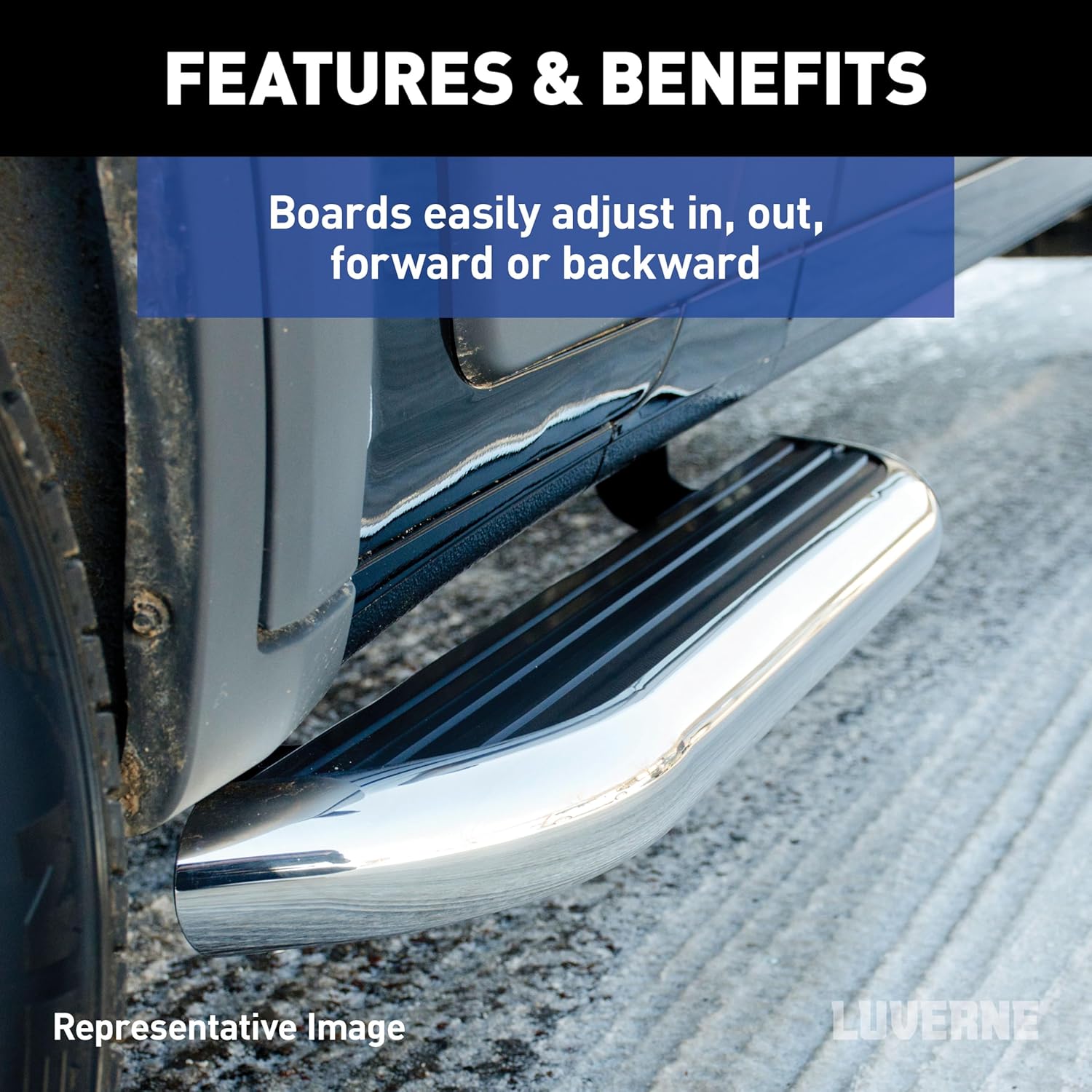 FTNF Luverne 575100-571477 MegaStep 100, 36-Inch Premium Non-Skid Aluminum Running Boards, Compatible with Select Ram ProMaster