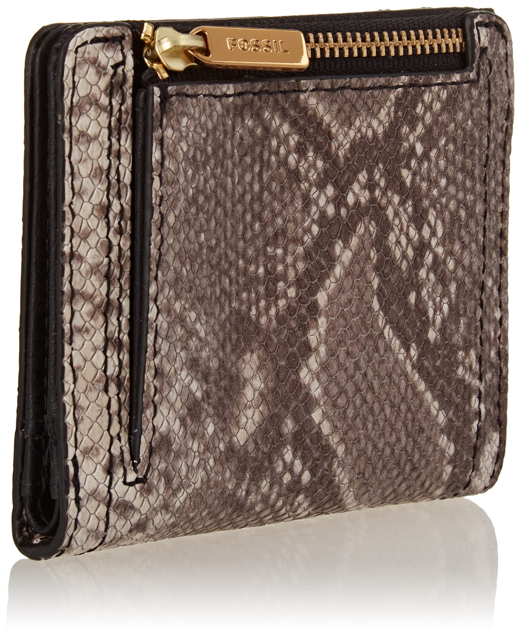 Fossil Womens Logan Bifold Snake Print, 10.2 L x 2.5 W x 8.9 cm H, Estampado de Serpiente., 10.2 cm L x 2.5 cm W x 8.9 cm H