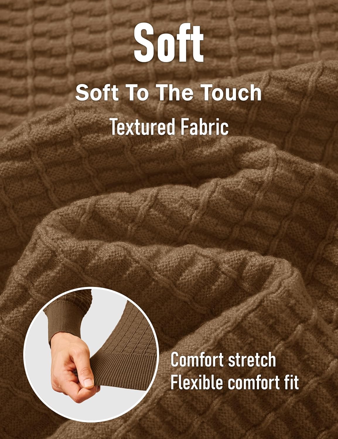 MAGCOMSEN Men's Sweaters 1/4 Zip Knit Waffle Textured Pullover for Fall Winter Warm Soft Sweater - Image 5