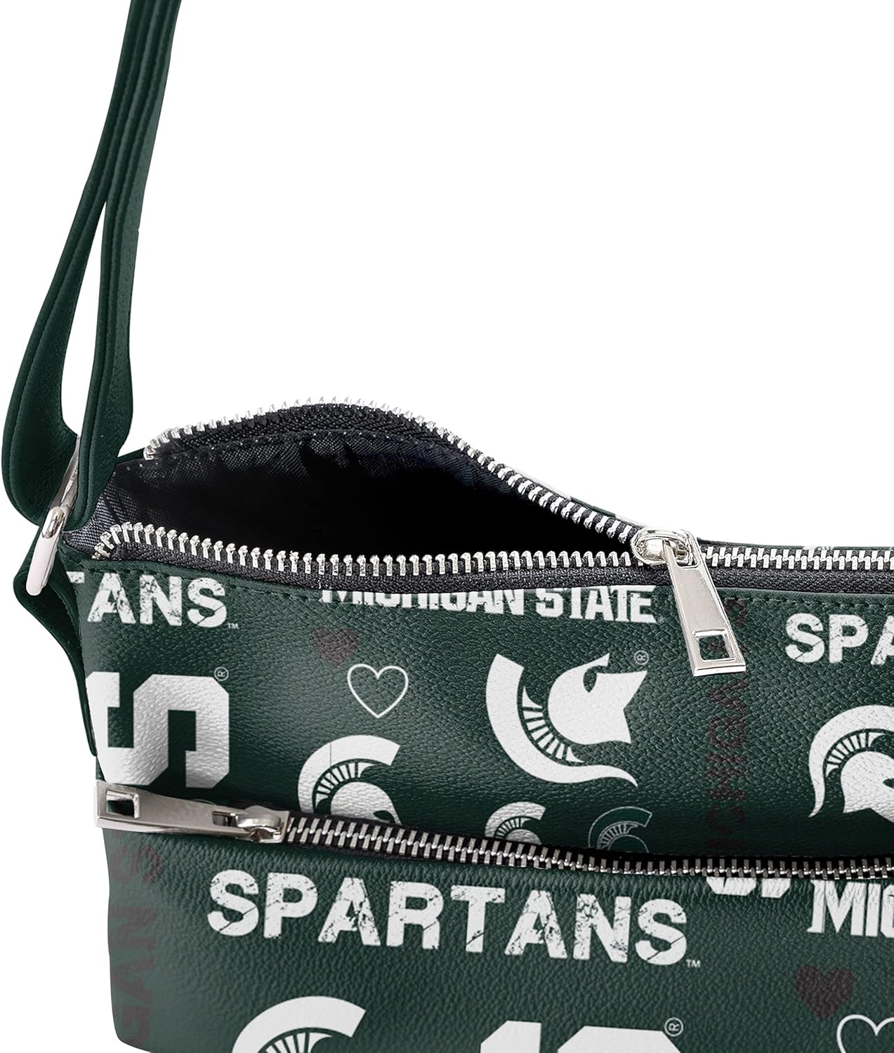 FOCO Michigan State Spartans NCAA Logo Love Crossbody Purse