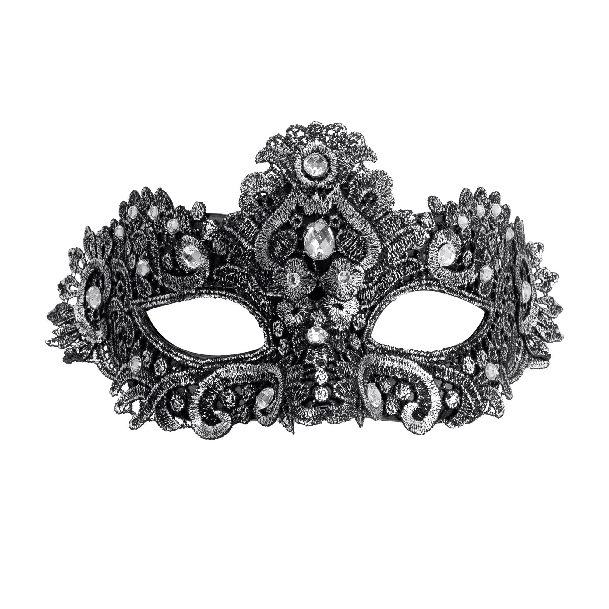 W WIDMANN MILANO Party Fashion - Venetian Eye Mask with Rhinestones for Carnival Masquerade Ball