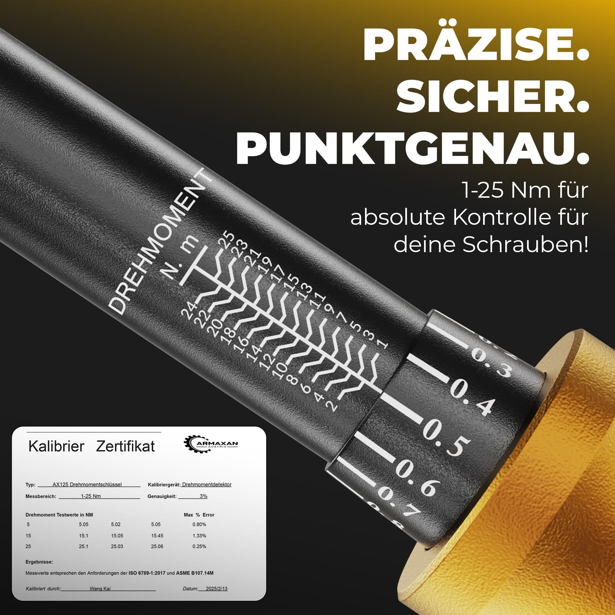 Drehmomentschlüssel Fahrrad Set 1-25 Nm 20-tlg 1/4 Zoll für Rennrad, MTB, Motorrad & Bike | ±2% Genauigkeit Präziser Klick-Mechanismus | Mit HEX-Bit, Torx & Kalibrierzertifikat Präzision Torque Wrench