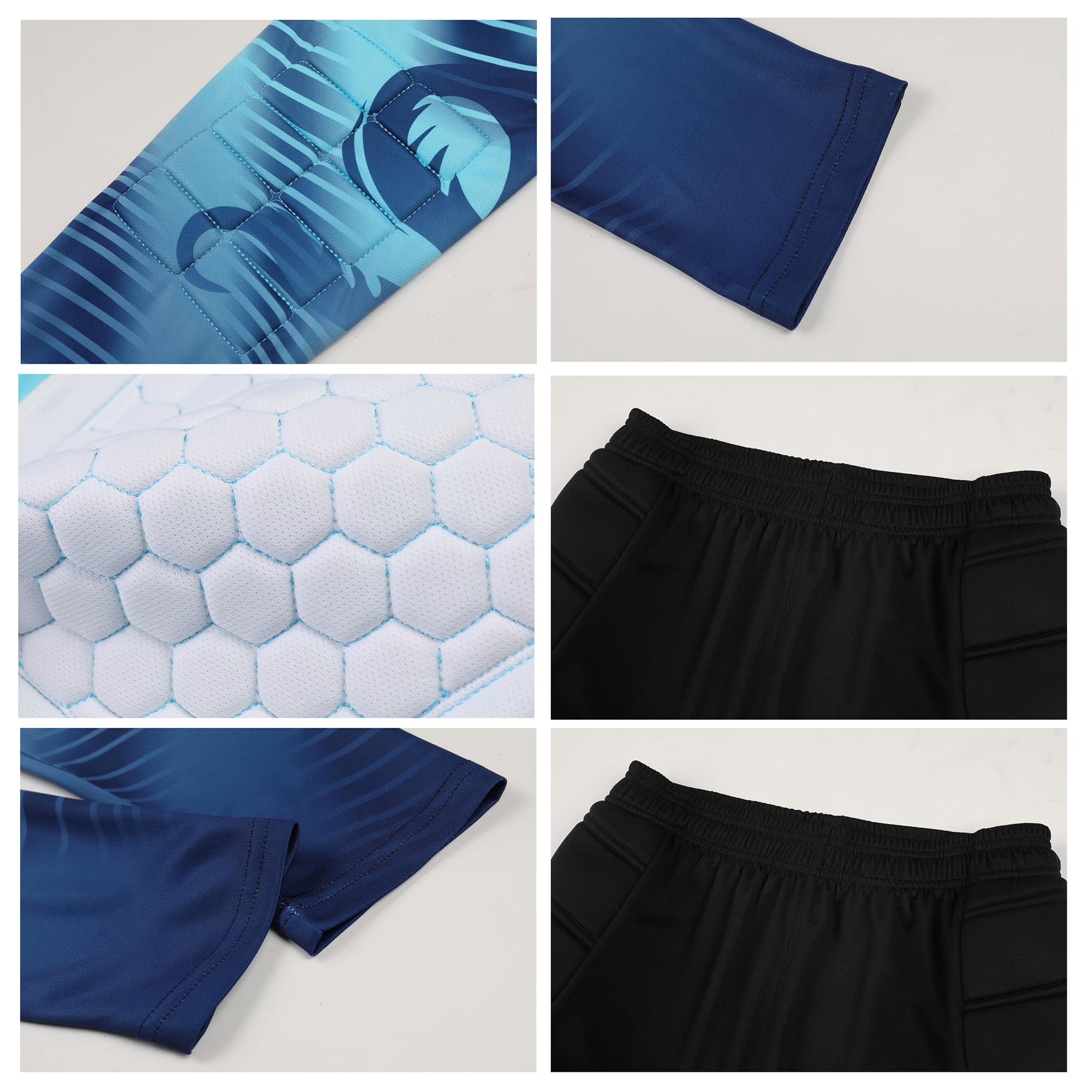 Conjunto de portero de balonmano y fútbol, camiseta de portero transpirable con almohadilla protectora para adultos y niños, pantalones de portero acolchados