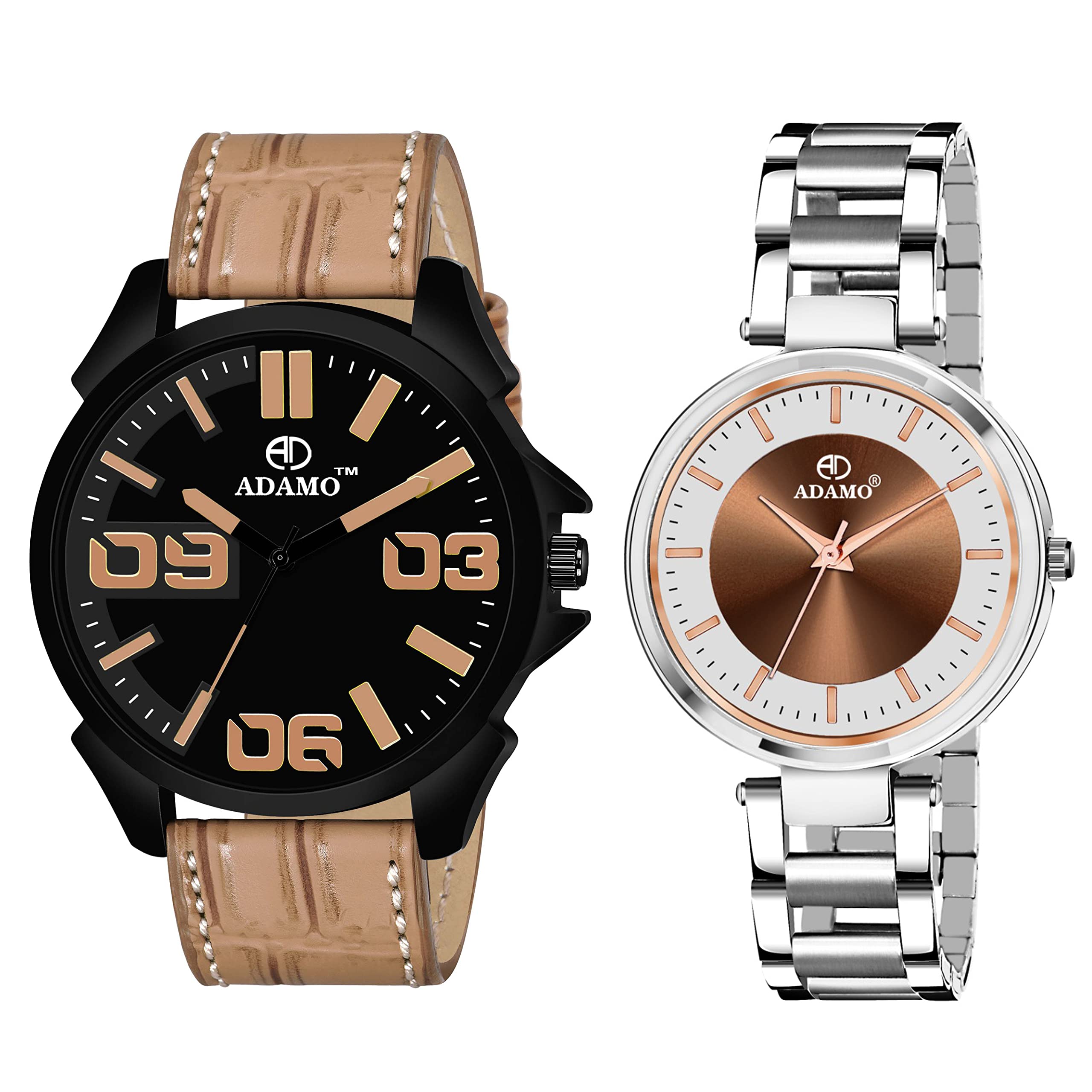 ADAMO Stainless Steel Men Enchant (Day & Date) Couple Combo Wrist Analog Watch 2251-1918Ym14,Dial-Black, Band-Gold (B0CS6Q3YHK) Amazon Price History, Amazon Price Tracker
