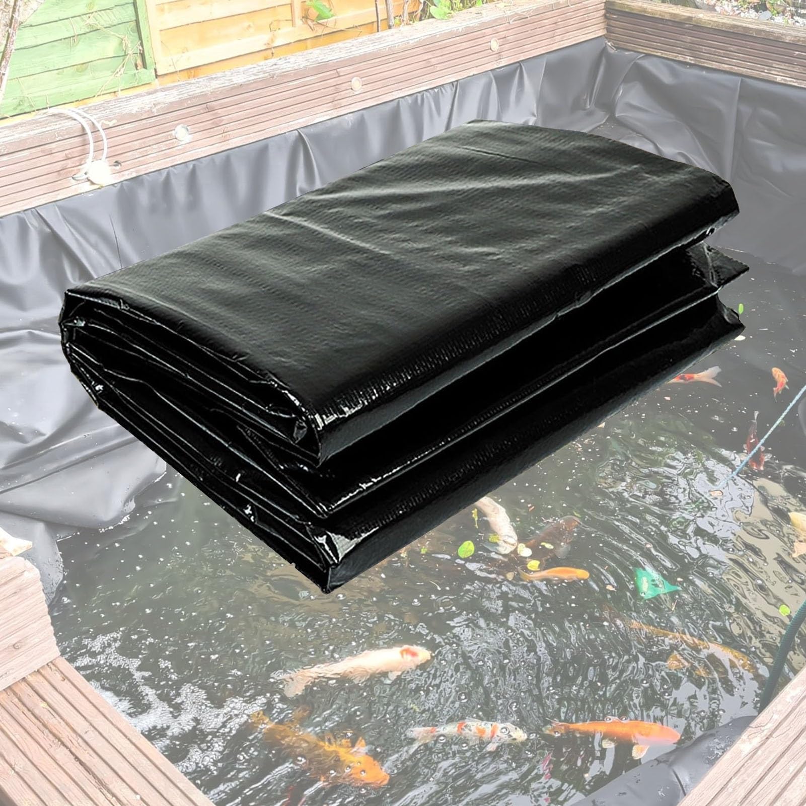 Gaommini Black Polythene Plastic Sheeting 4x6M 5x8M 7X10M Plastic Tarp Damp Proof Membrane | Waterproof Pond Liner Flexible Fish Ponds Membrane Pond Lining(2x4m(6.5x13.1ft))