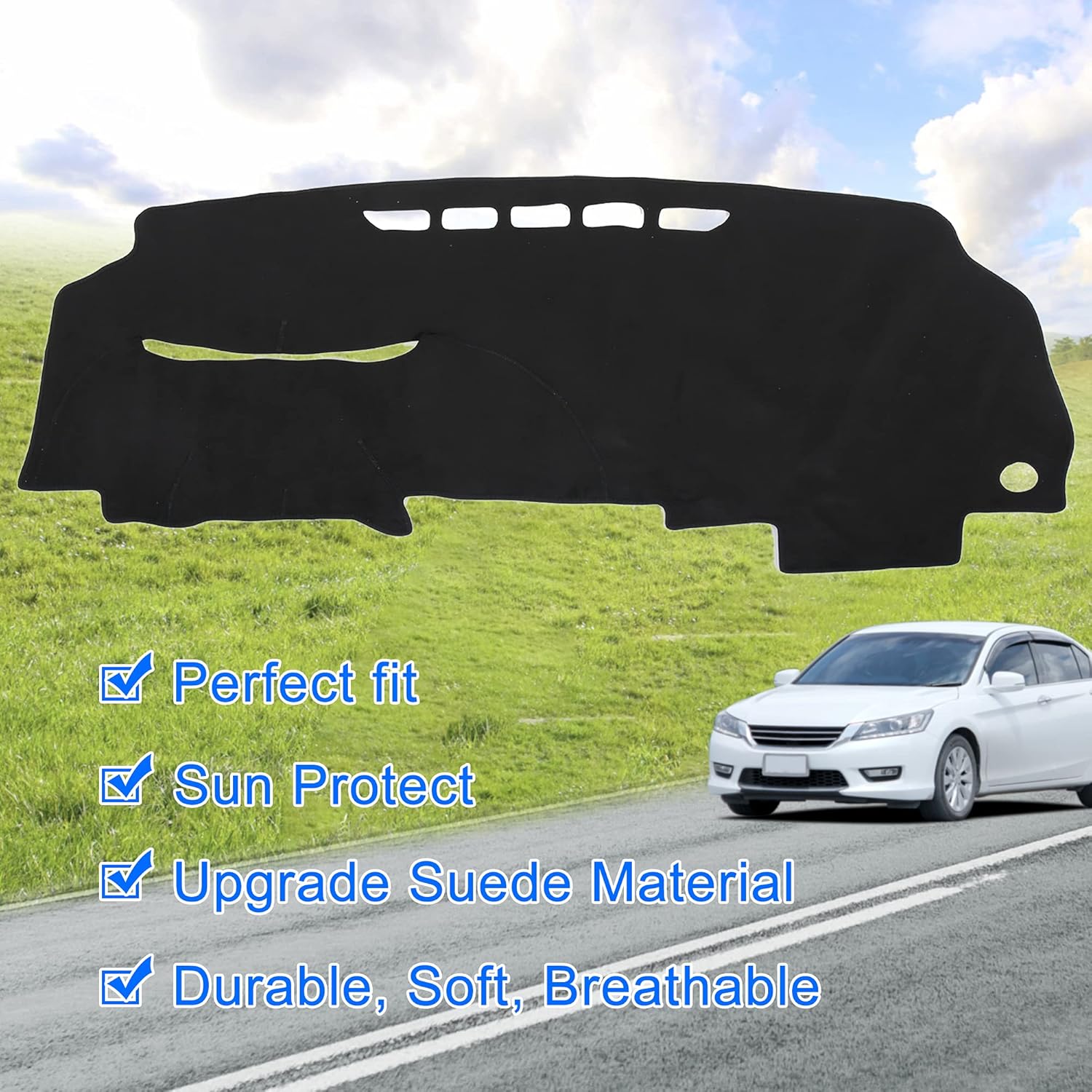 X AUTOHAUX Car Dashboard Cover Nonslip Mat Protector Carpet for Honda Civic 2006 2007 2008 2009 2010 2011