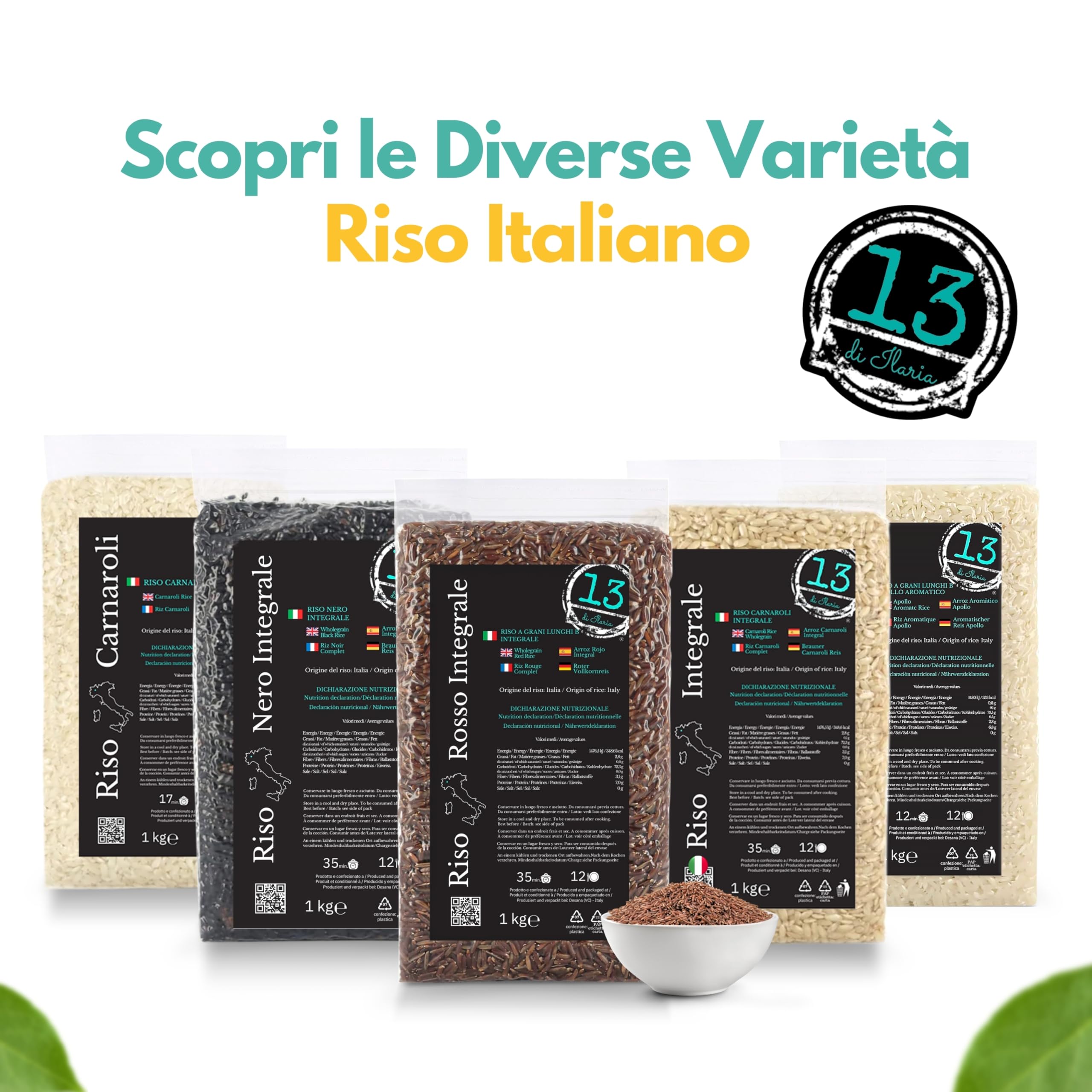 Riso Rosso Integrale Italiano 2 kg – Senza Glutine, Ricco di Fibre e Antiossidanti – Croccante e Aromatico – Coltivato in Piemonte – Ideale per una Dieta Sana e Bilanciata | 13 di Ilaria