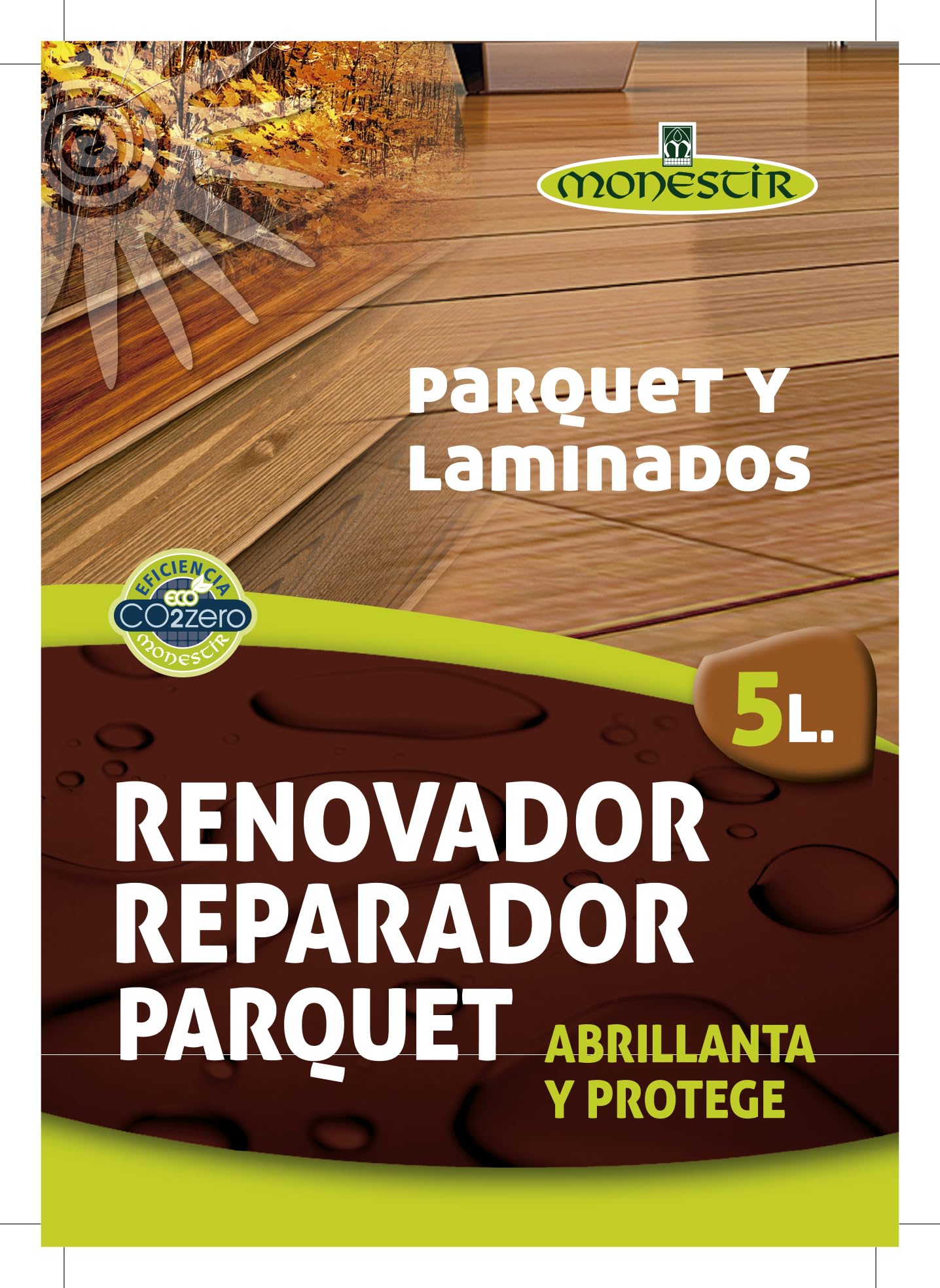 MONESTIR - Renovador Reparador Parquet, Suelos Madera y Laminados - 5 Litros