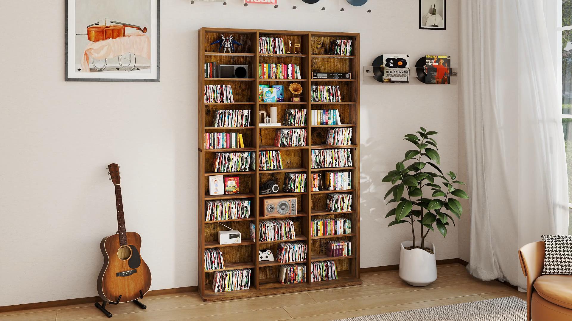 Amazon.com: LELELINKY 7 Tier Tall Display Cabinet, Natural Media