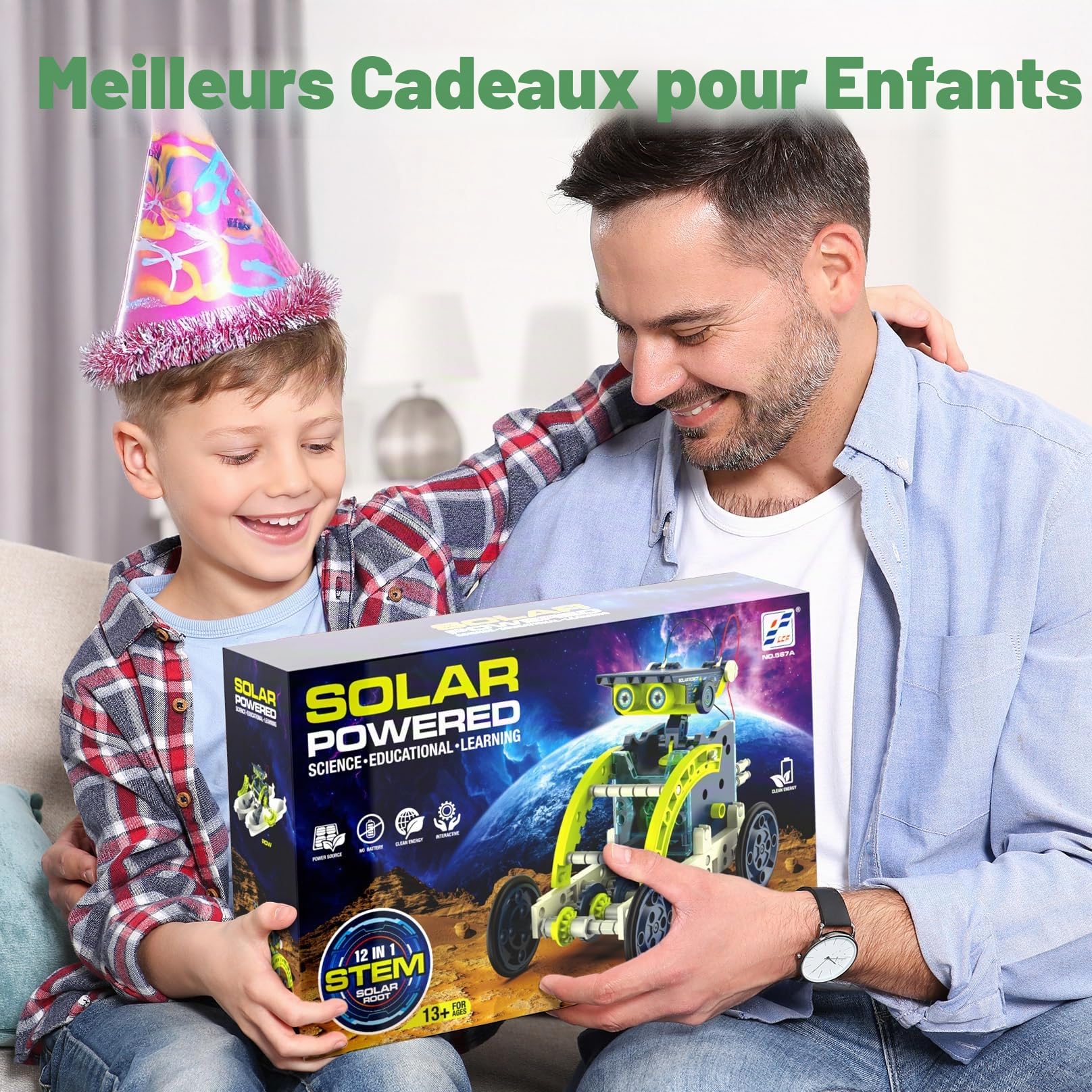 Hot Bee Cadeau Garçon 8 9 10 11 12 Ans, Robot Solaire Enfant, Jouet Garçon 8 9 10 11 12 Ans, Jeu de Construction, Experiences Scientifiques Enfants