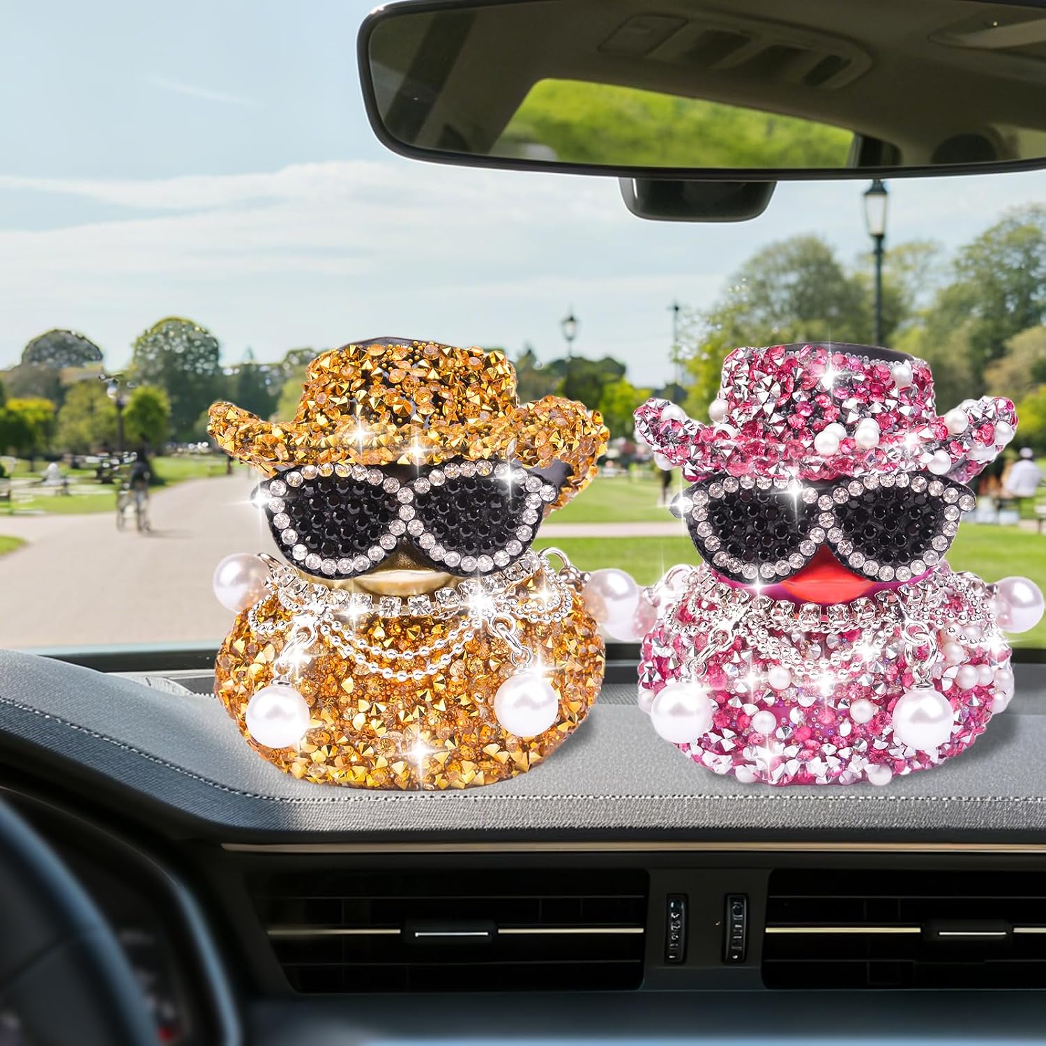Diamond Rubber Duck Car Dashboard Decorations image 5