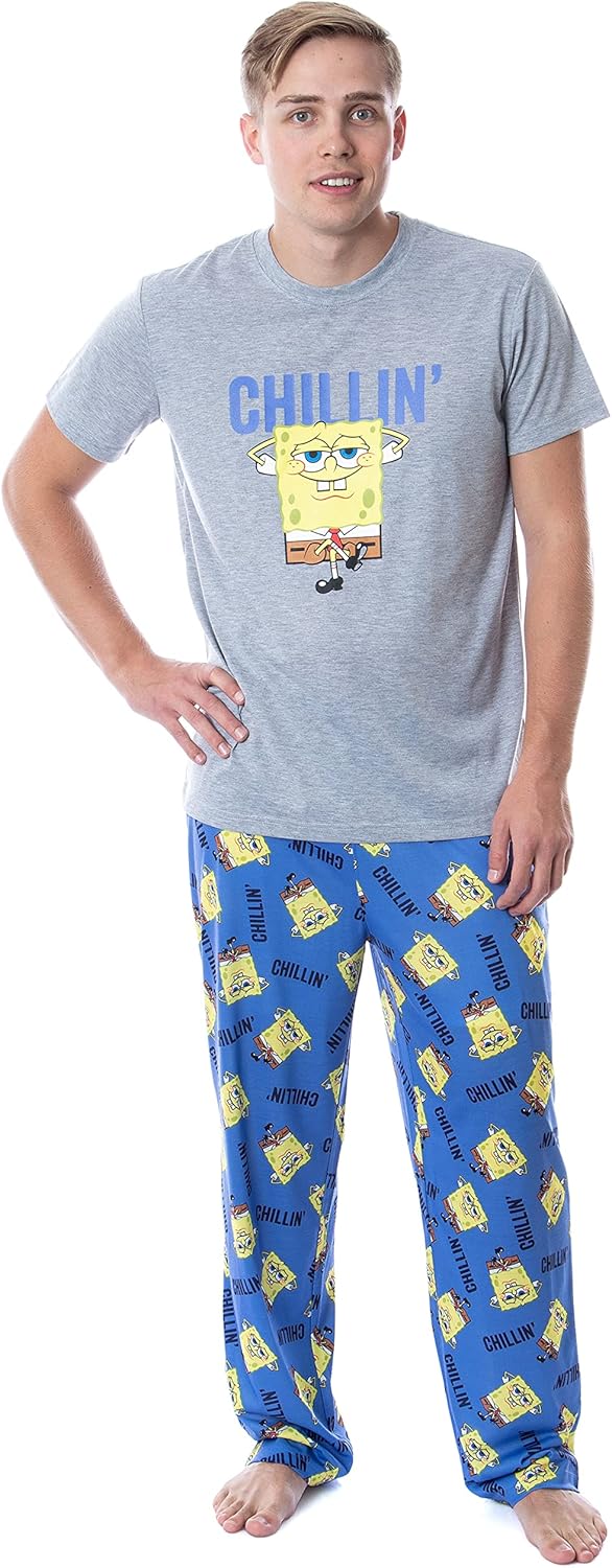 Nickelodeon SpongeBob SquarePants Mens' Chillin' Sleep Pajama Set