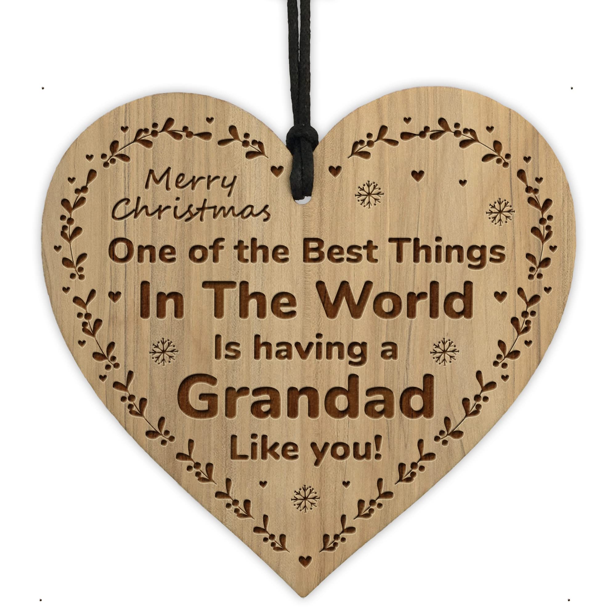 Red Ocean Christmas For Grandparents Grandad Engraved Heart Gift For Him